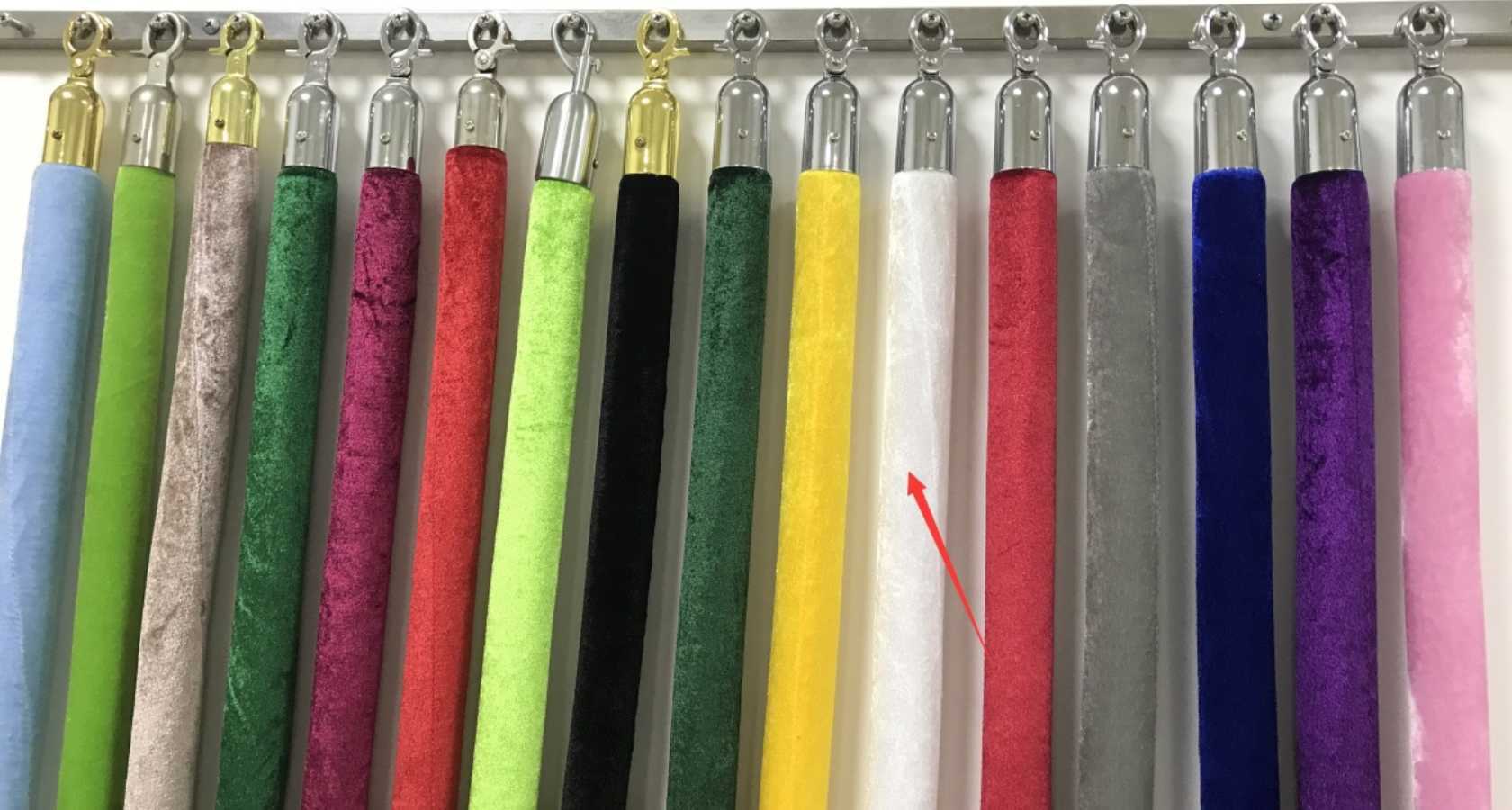 Velvet rope finish and colour options